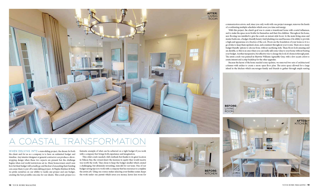 2019 Your Home Magazine Feature Article - Naples Kitchen & Bath